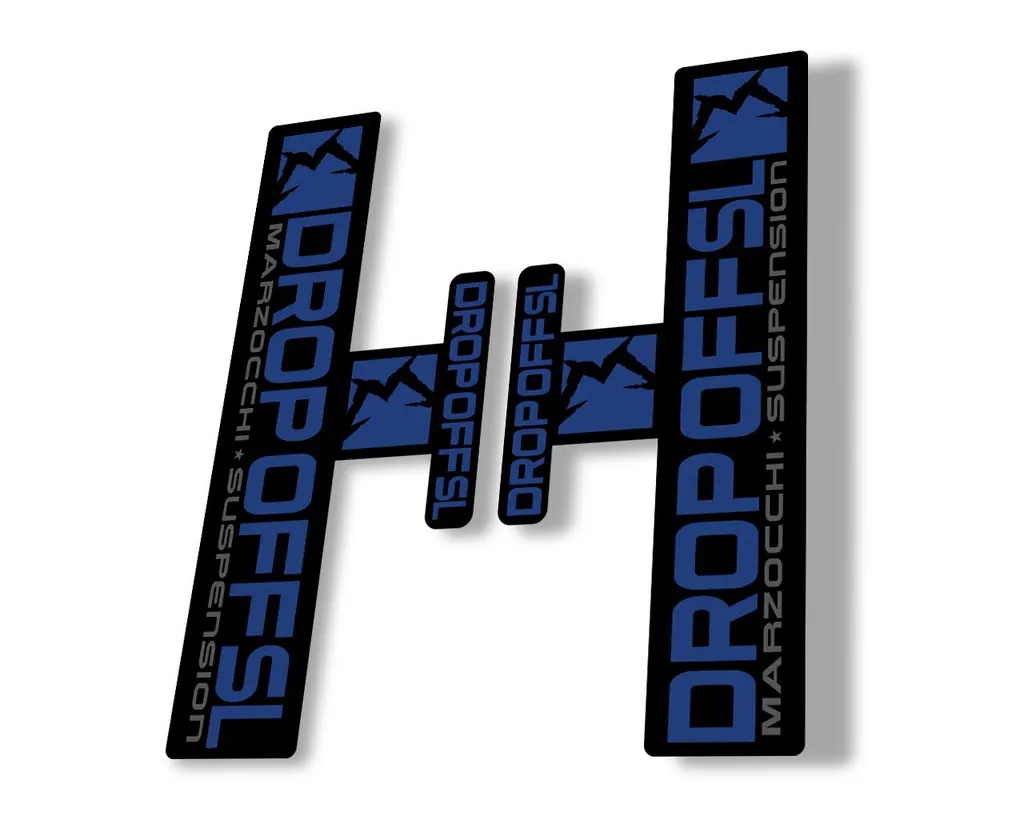 Marzocchi Drop Off SL Suspension Sticker Decal Kit Adhesive Dark Blue - 1