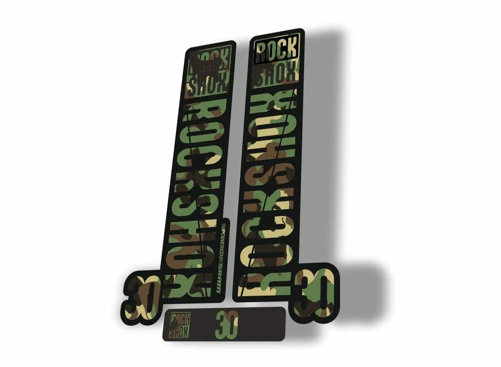 Rock Shox 30 2018 Fork Decal Mountain Bike Cycling Sticker Adhesive Camo - 1