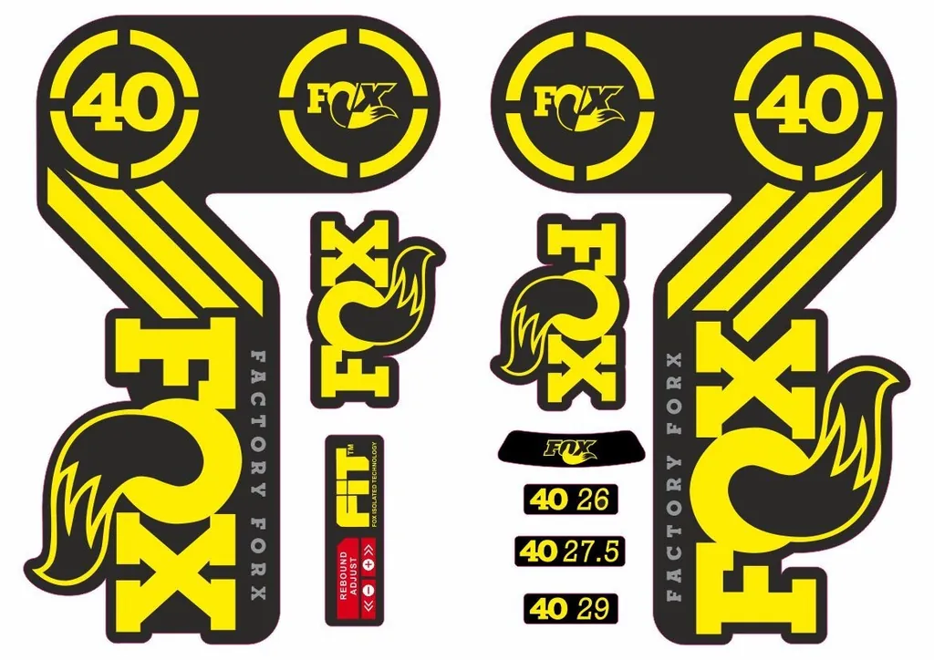 FOX 40 Heritage 2015 Fork Suspension Factory Decal Sticker Adhesive Yellow - 1