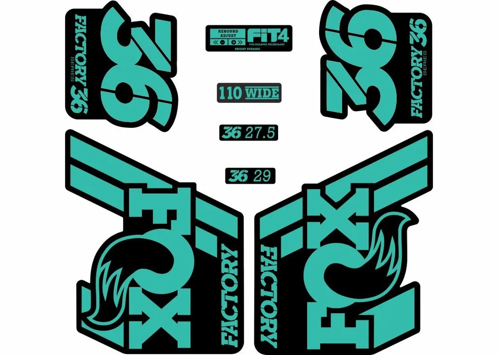 FOX 36 Float 2018-19 Forks Suspension Factory Decals Stickers Adhesive Turquoise - 1