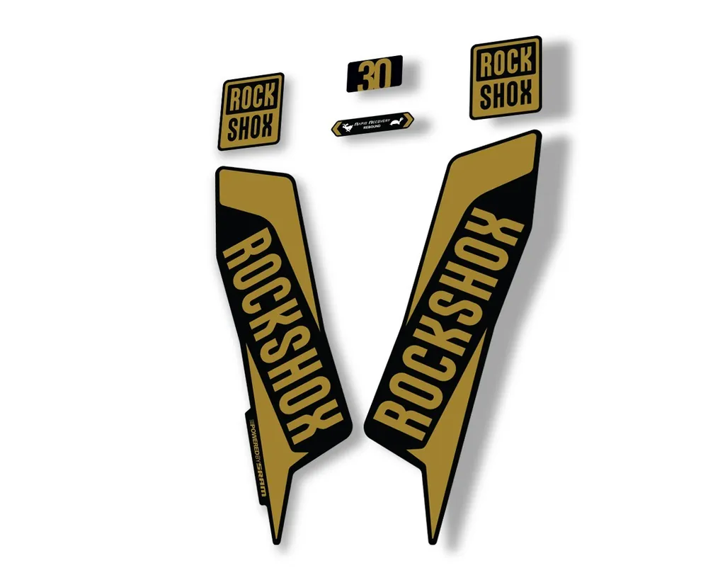 Rock Shox TK 30 2021 Fork Decals Suspension Sticker Adhesive Gold - 1