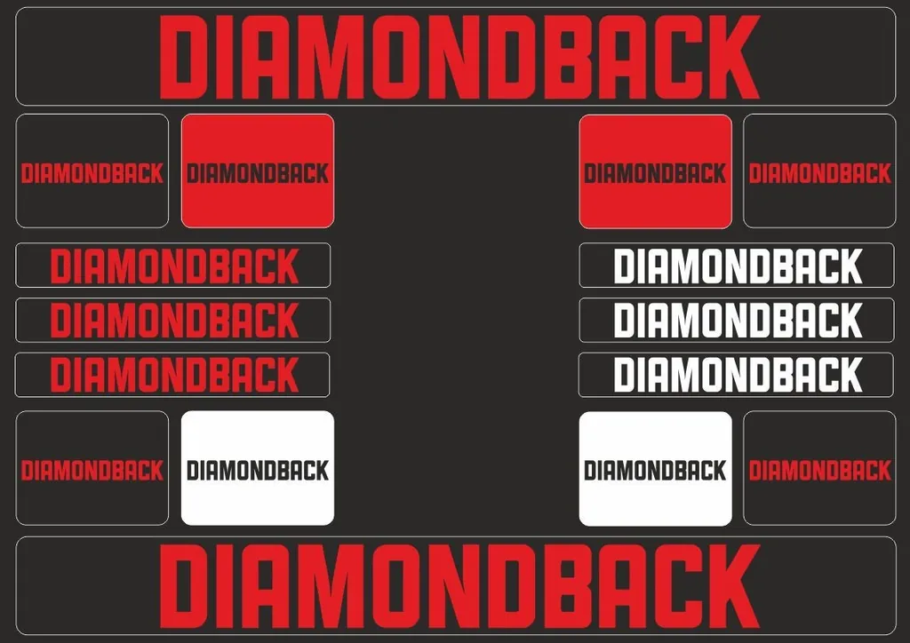 Bicycle Vinyl Frame Stickers – Compatible with DIAMONDBACK Bikes – Red - 1
