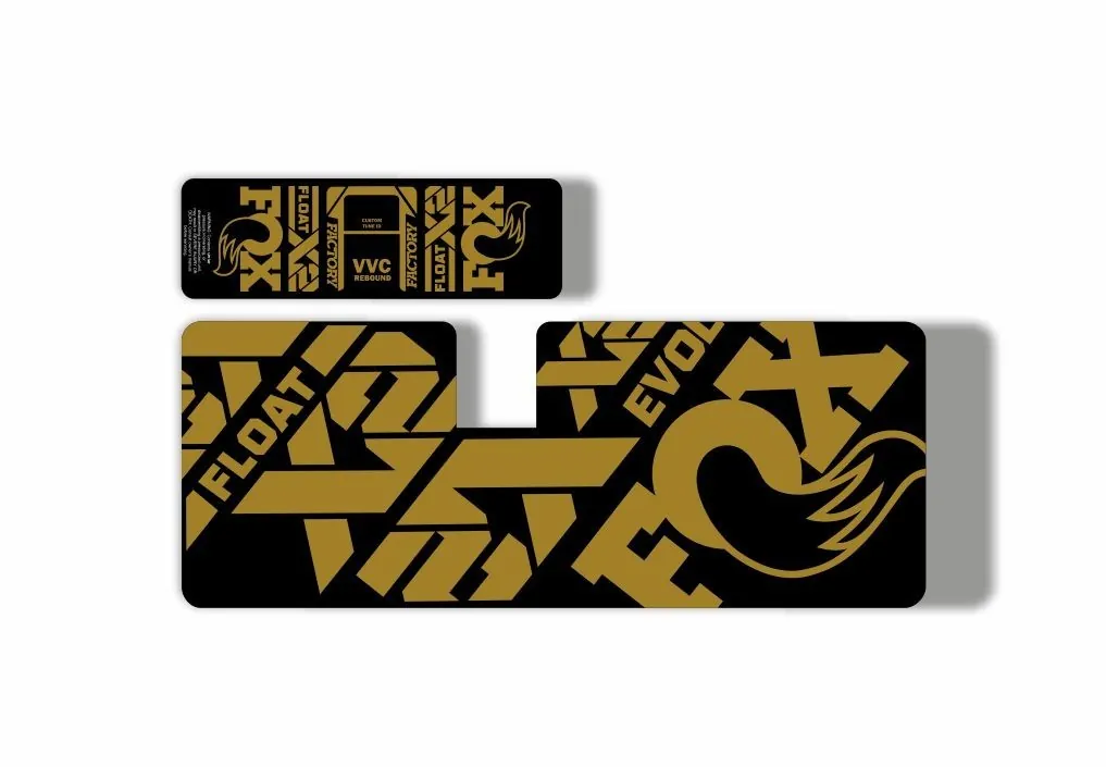 FOX Float X2 2021 MTB Rear Shock Suspension Sticker Adhesive Decal Kit Gold - 1