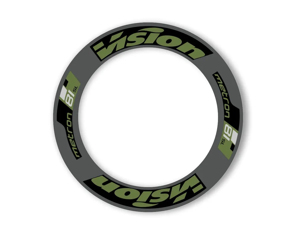 Vision Metron 2019 M81 81 88 Road Bike Wheel Decal Sticker Adhesive Set Olive - 1