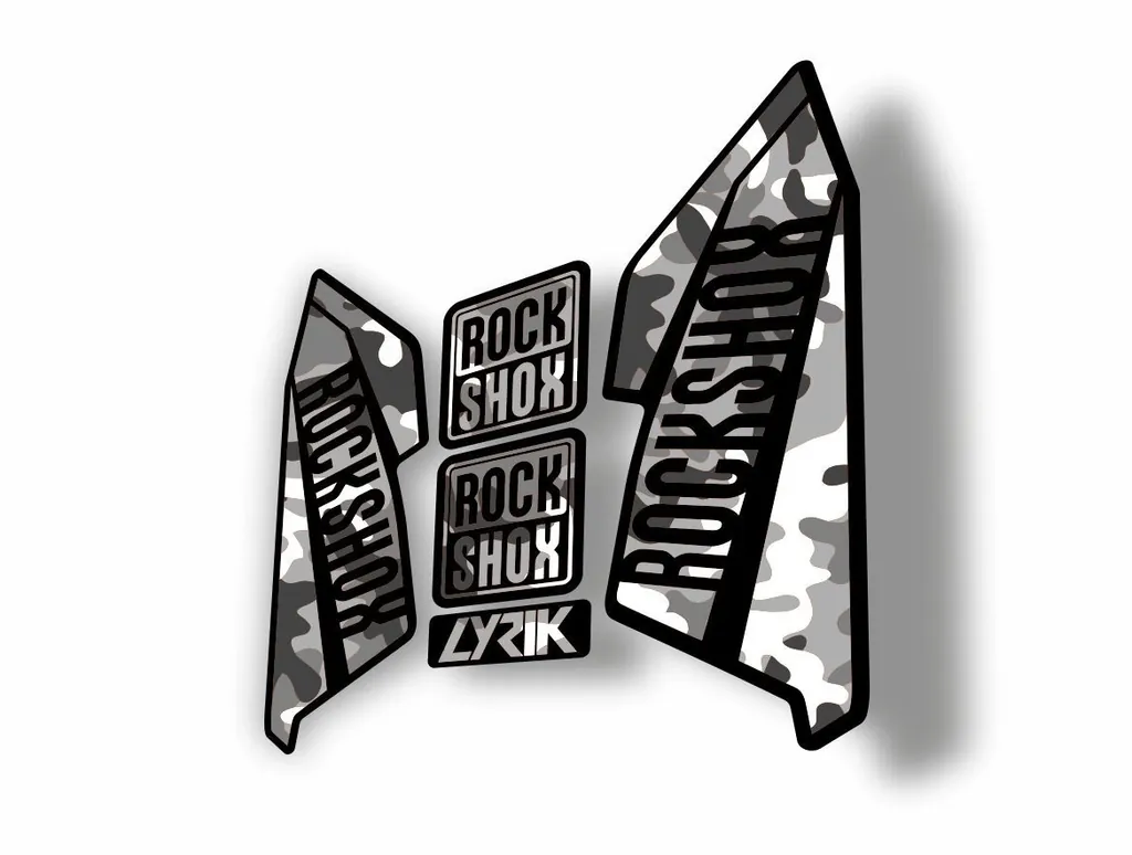 Rock Shox Lyrik 2016 Fork Decal Bike Cycling Sticker White Camo - 1