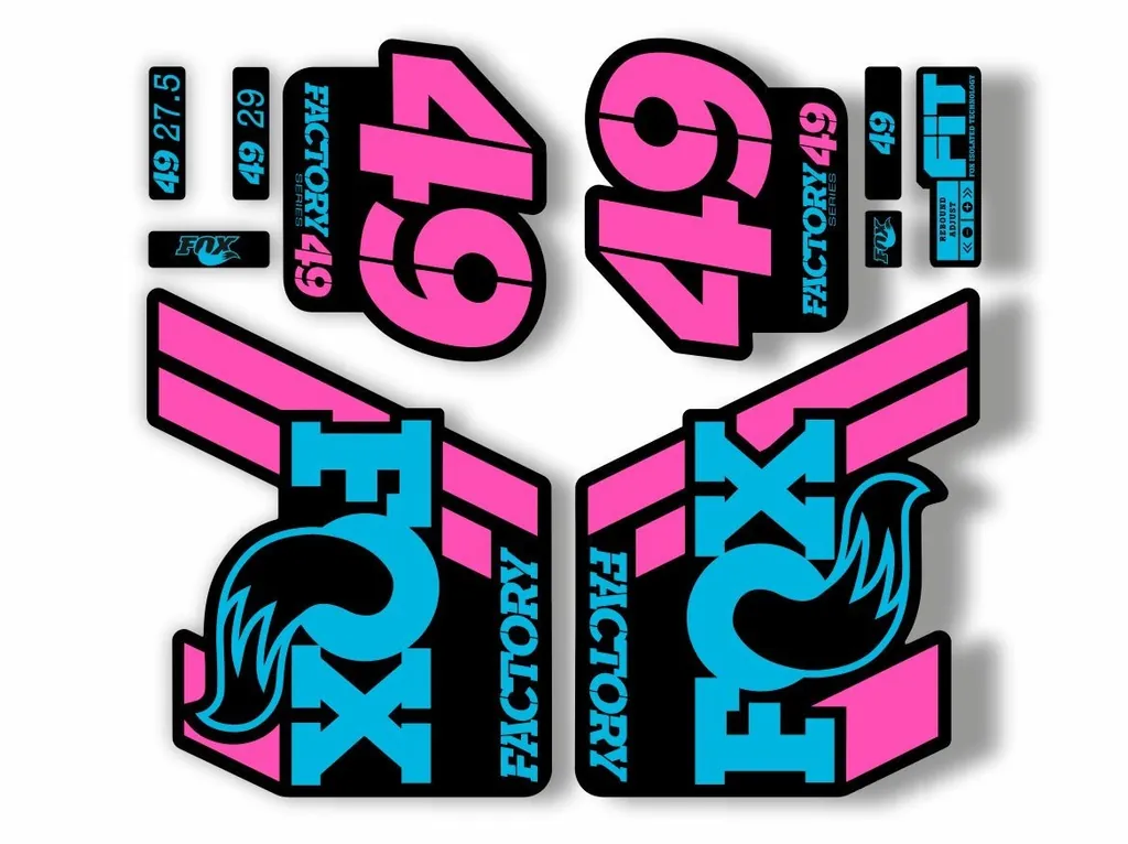 FOX 49 Float 2018-19 Forks Suspension Factory Decal Sticker Blue Pink - 1