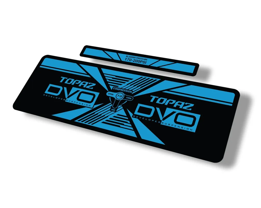 DVO 2020 Topaz AM Rear Shock Suspension Sticker Factory Decal Adhesive Blue - 1