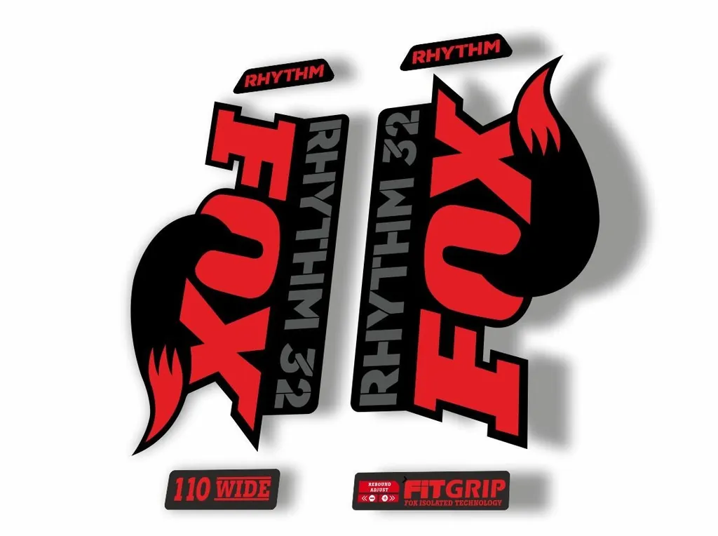 FOX 32 Rhythm 2018 Forks Suspension Factory Decal Sticker Adhesive Red Gray - 1