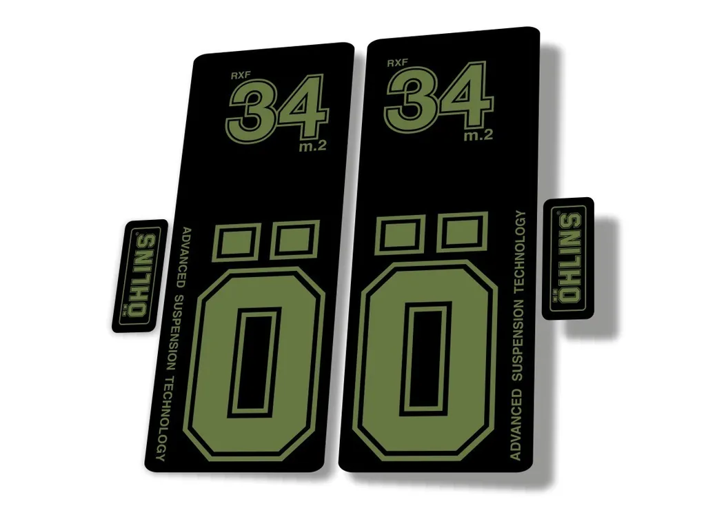 OHLINS RXF 34 M.2 2022 Fork Decal Mountain Bike Cycling Sticker Adhesive Olive - 1