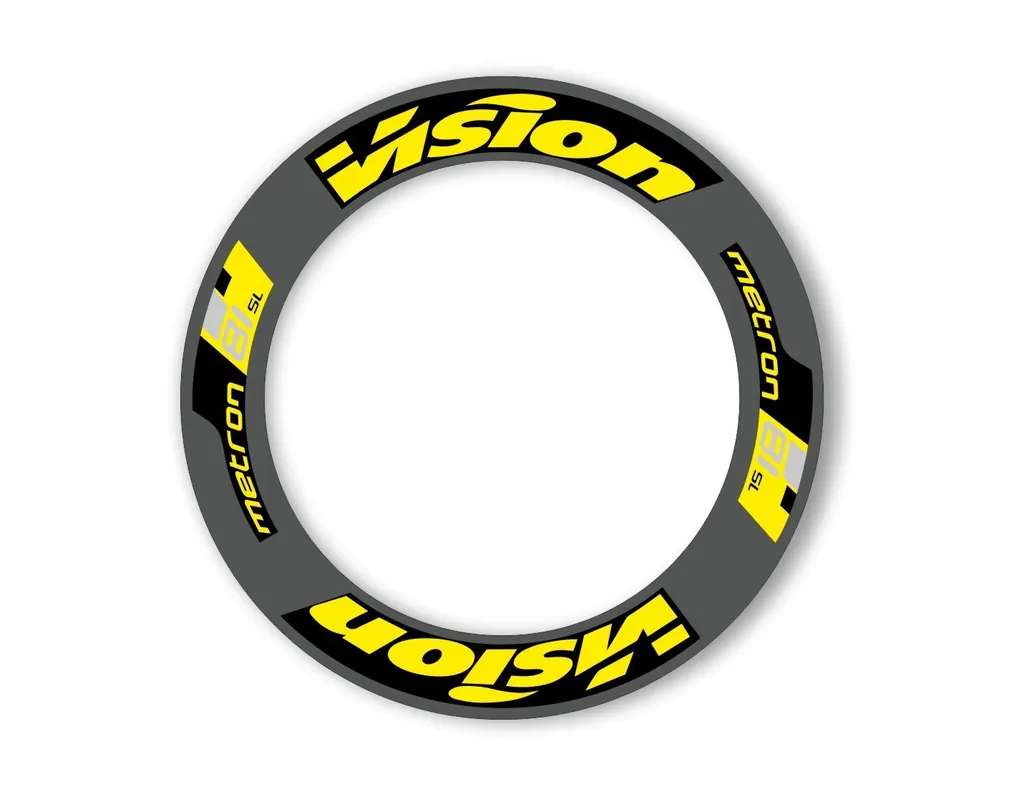 Vision Metron 2019 M81 81 88 Road Bike Wheel Decal Sticker Adhesive Set Yellow - 1
