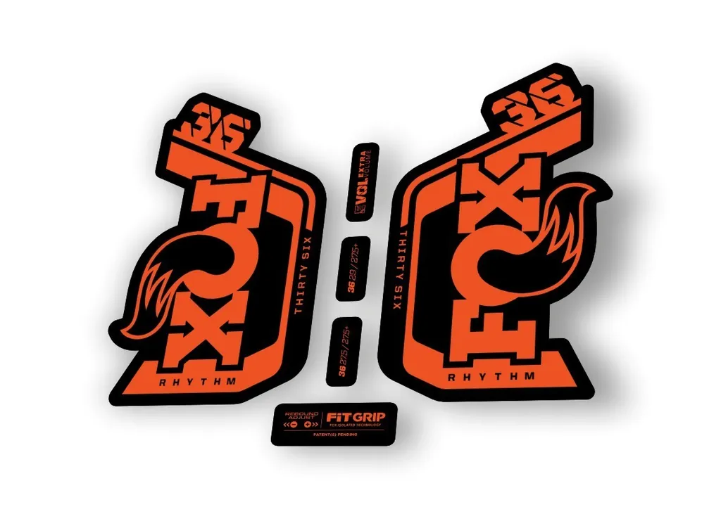 Fox 36 Rhythm 2024 Fork Suspension Factory Decal Sticker Adhesive Orange - 1