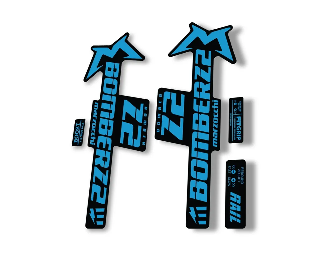 Marzocchi Bomber Z2 E Bike 2022 Fork Suspension Sticker Decal Kit Blue - 1