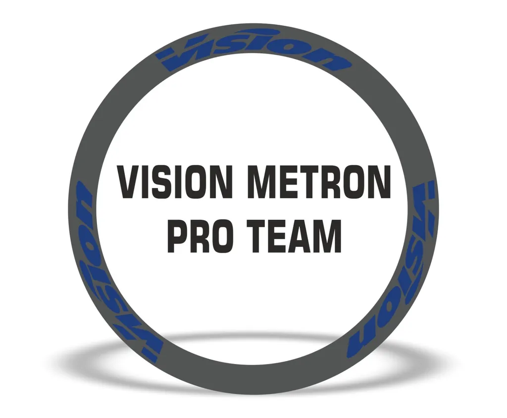 Vision Metron Pro Team Road Bike Rim Decal Wheel Sticker Set Adhesive Dark Blue - 1