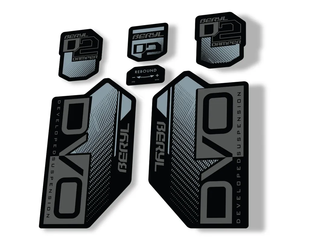 DVO Beryl D2 2019 Fork Suspension Sticker Factory Decal Adhesive Gray - 1