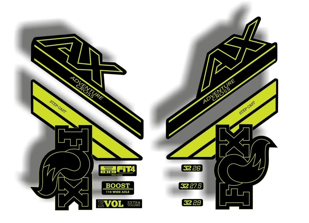 FOX Step Cast 2020 AX Adevnture Cross Fork Suspension Decals Sticker Lime Green - 1