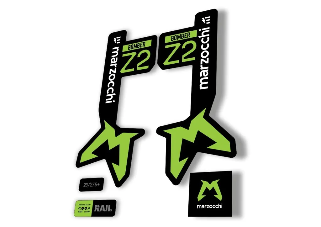 Marzocchi Bomber Z2 Eoptimized 2025 Fork Suspension Sticker Decal Kit Green - 1
