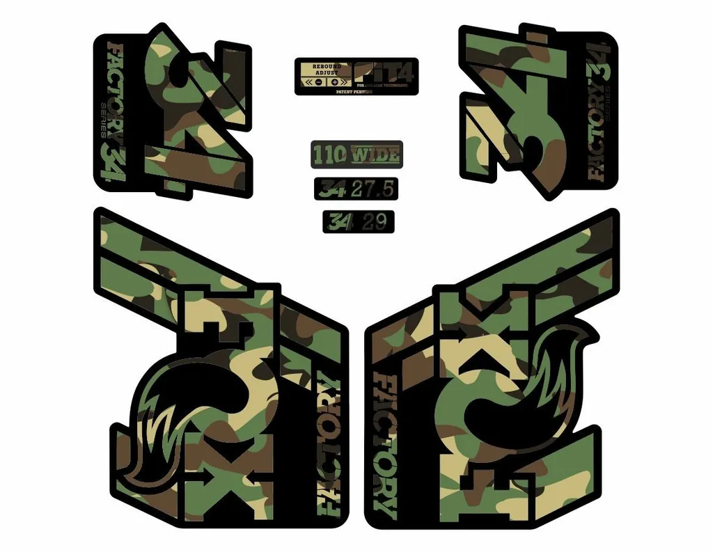 FOX 34 Float 2018-19 Forks Suspension Factory Decal Sticker Adhesive Camo - 1
