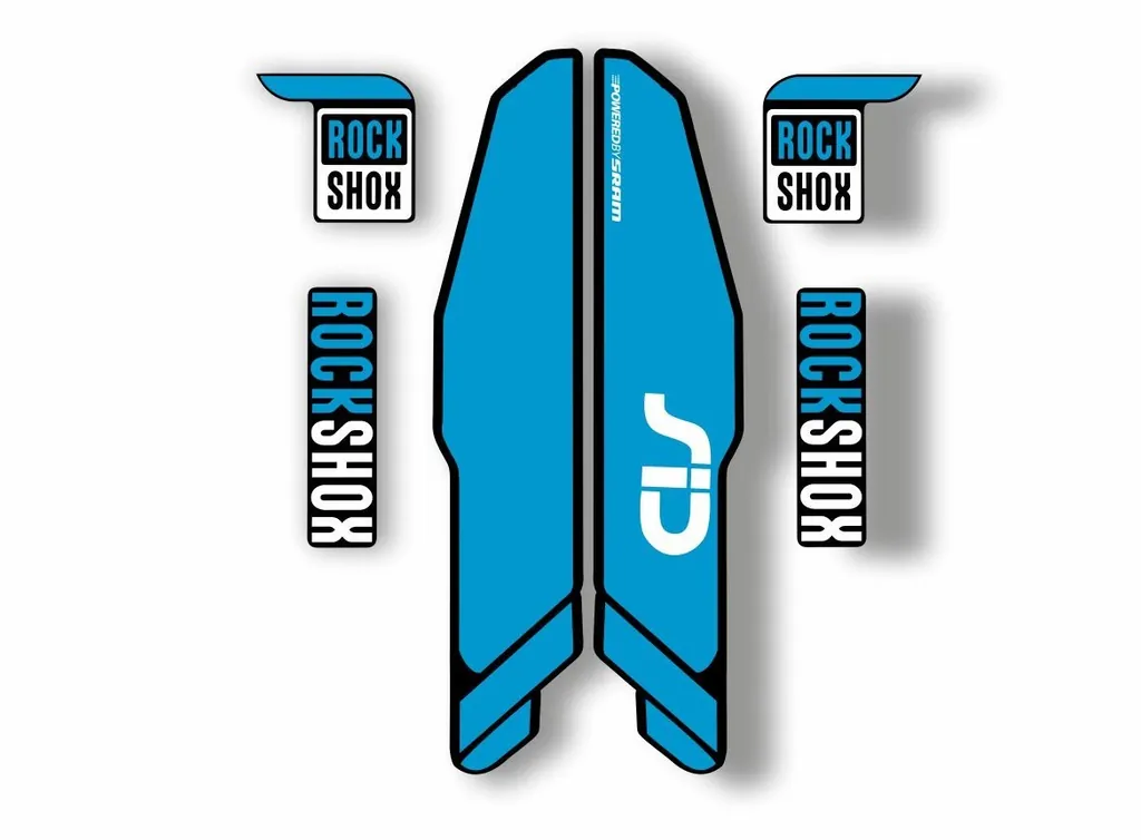 Rock Shox SID 2015 Mountain Bike Cycling Decal Kit Sticker Adhesive Kit Blue - 1