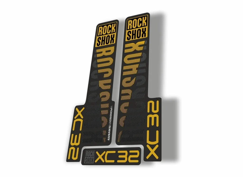 Rock Shox XC32 2018 Fork Decal Mountain Bike Cycling Sticker Adhesive Gold Gray - 1