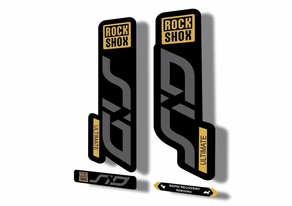 Rock Shox SID 2020 ULTIMATE Mountain Bike Cycling Decal Sticker Gold Gray - 1