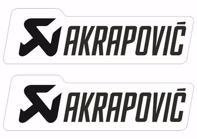 Akrapovic Decals Stickers for Exhaust Graphic Factory Set Vinyl Adhesive White - 1