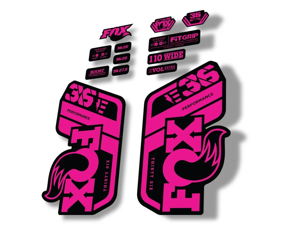 FOX 36 Performance E Bike 2021 Forks Suspension Factory Decal Sticker Pink - 1