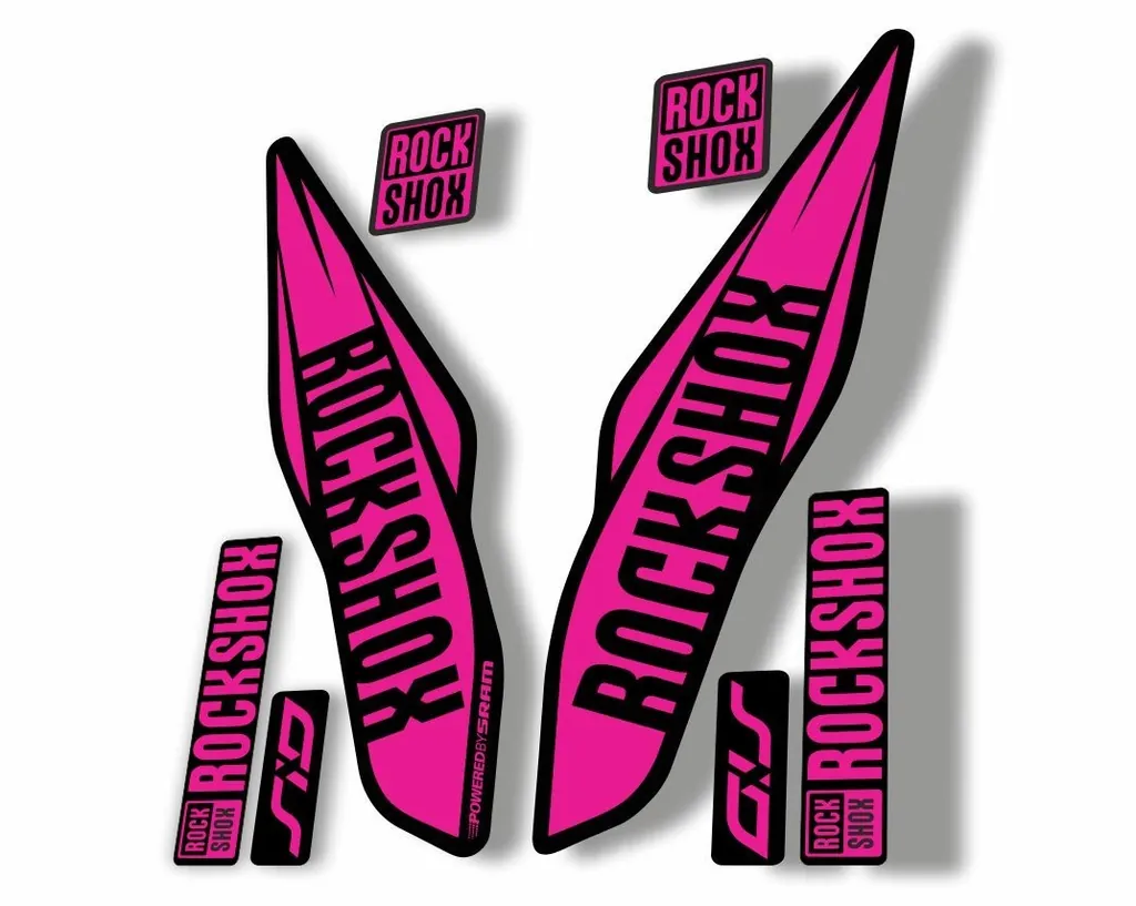 Rock Shox SID 2017 Mountain Bike Cycling Fork Decal Kit Sticker Adhesive Pink - 1