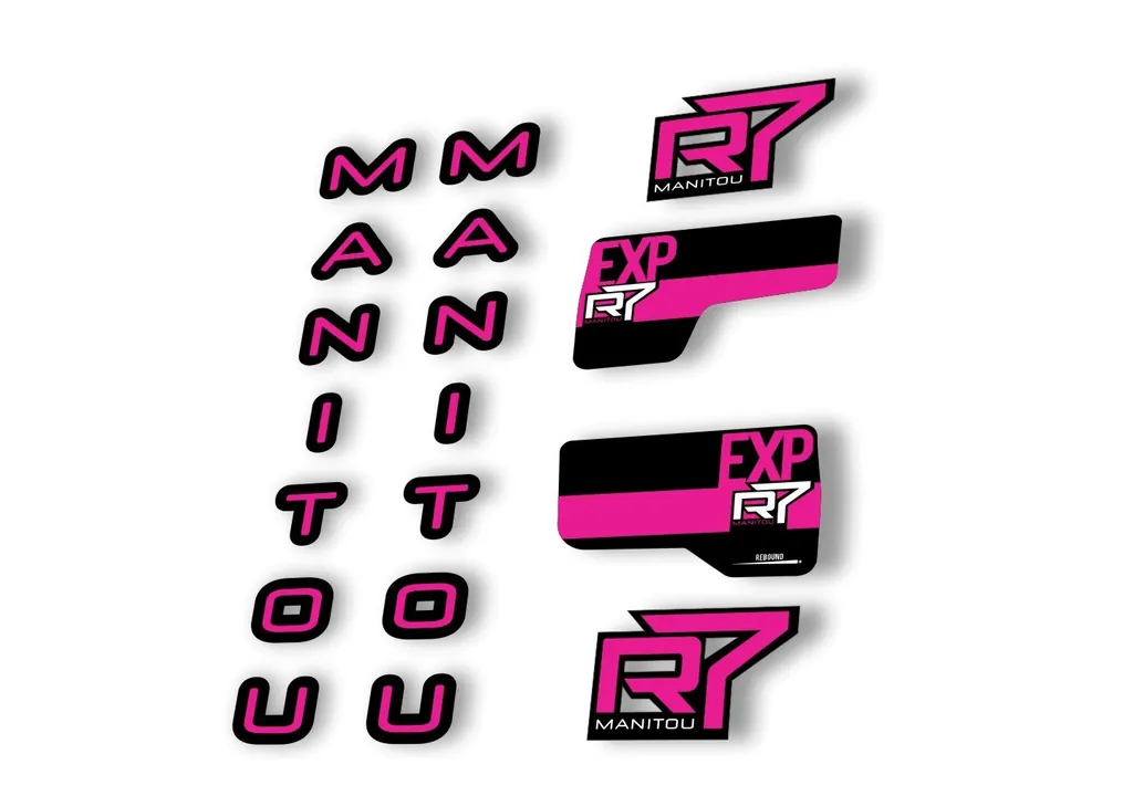 Manitou R7 Expert 2020 Fork Suspension Decal Kit Sticker Set Pink - 1