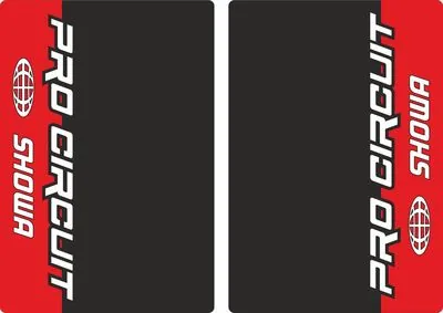 Showa ProCircuit Motocross Upper Fork Decals Stickers Graphic Set Adhesive Red - 1