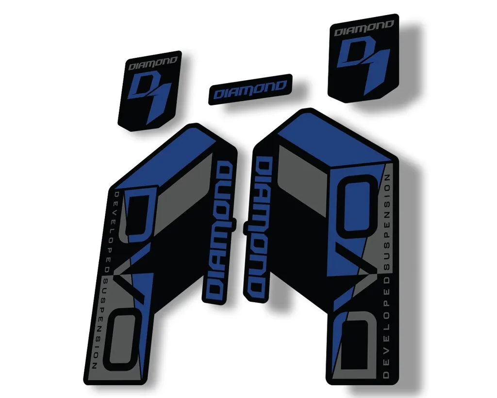 DVO Diamond Developed D1 2020 Fork Suspension Sticker Factory Decal Dark Blue - 1