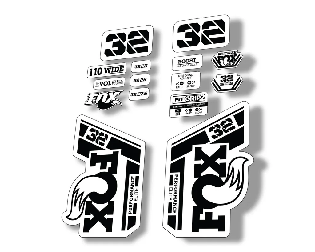 FOX 32 Performance Elite 2021 Factory Fork Decals Suspension Sticker Black - 1