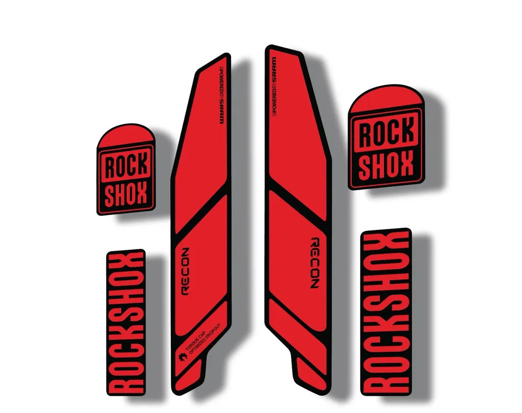 Rock Shox RECON 2014 Mountain Bike Cycling Decal Kit Sticker Adhesive Red - 1