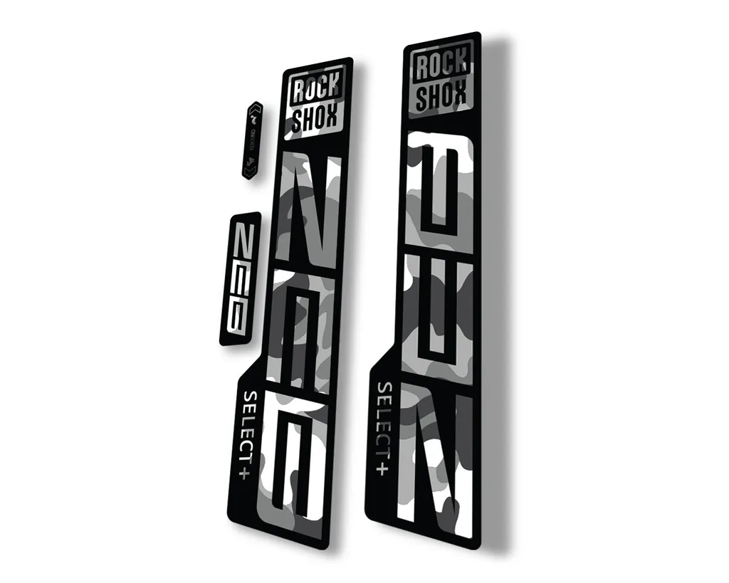 Rock Shox ZEB Select Plus 2021 Mountain Bike Cycling Decal Sticker White Camo - 1