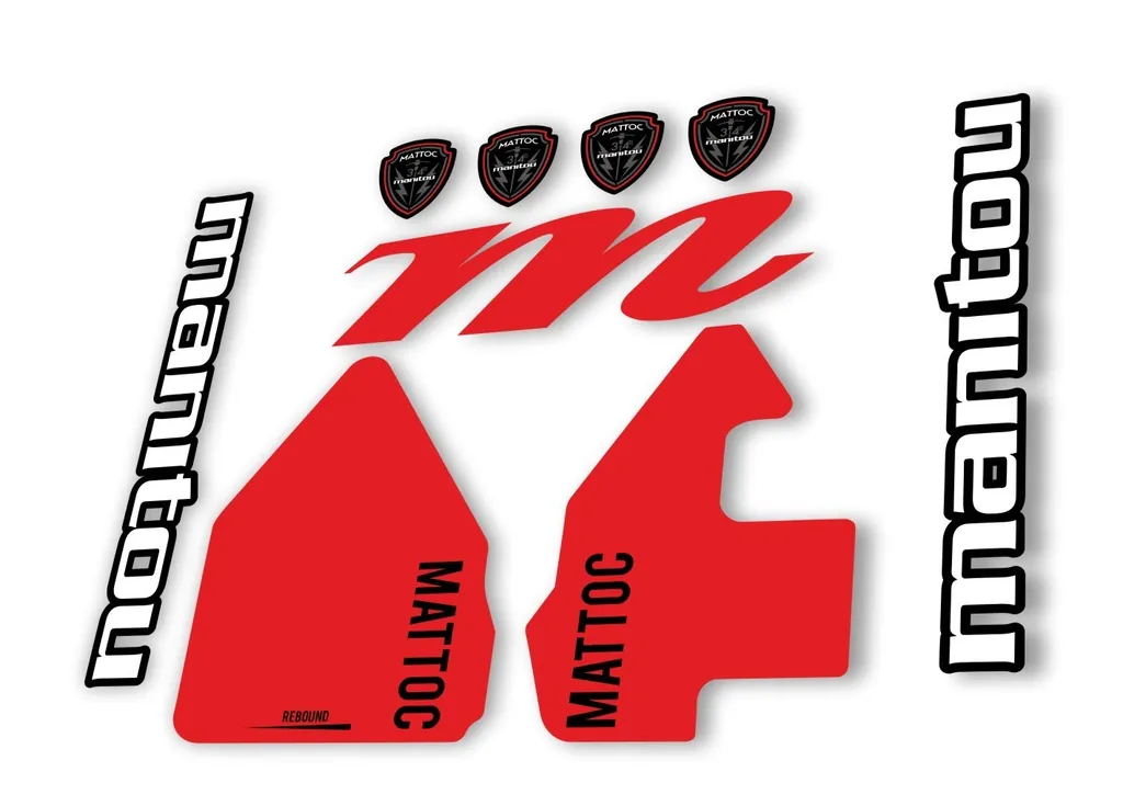 Manitou Mattoc 2017 Fork Suspension Decal Kit Sticker Set Red - 1
