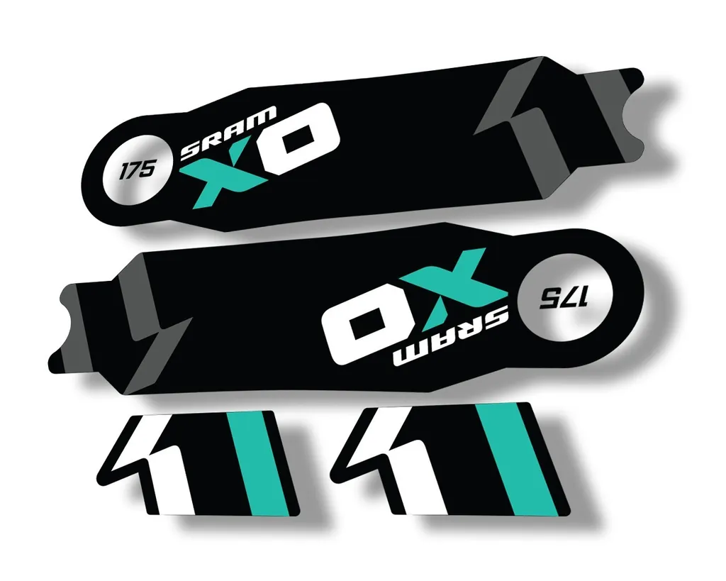 Crank Set Stickers Decals MTB Sram X01 2014 Bicycle Adhesive 2Pcs Dolphin - 1