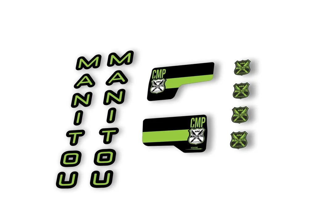 Manitou Machette Comp 2020 Fork Suspension Decal Kit Sticker Set Green - 1
