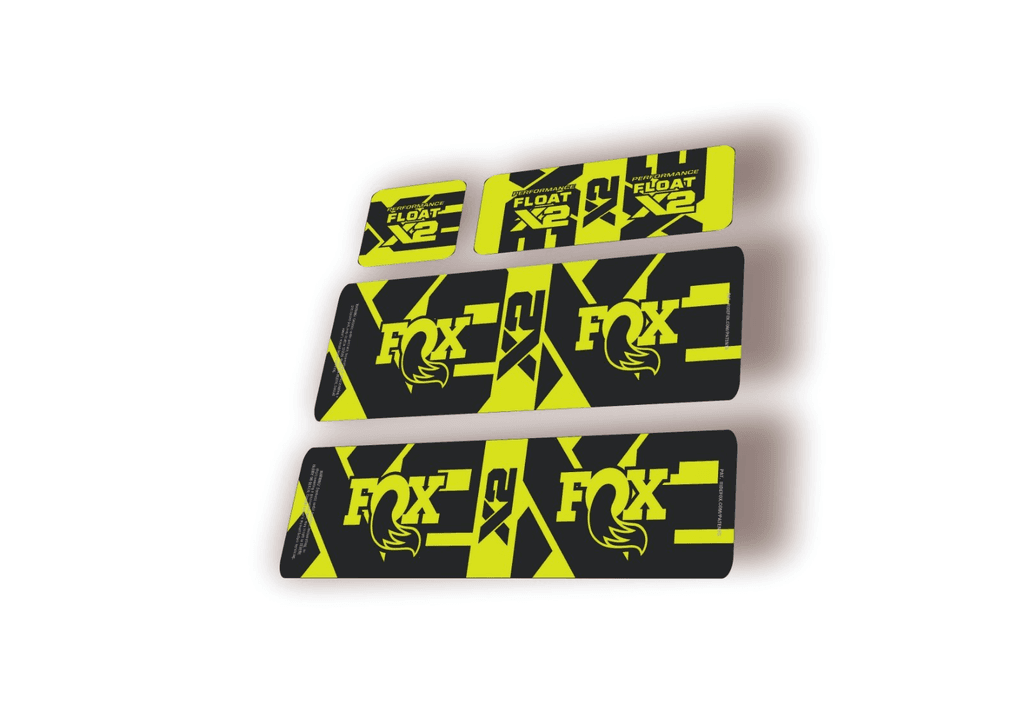 FOX Float X2 Performance 2026 Rear Shock Decal Sticker Kit Adhesive Lime Green - 1