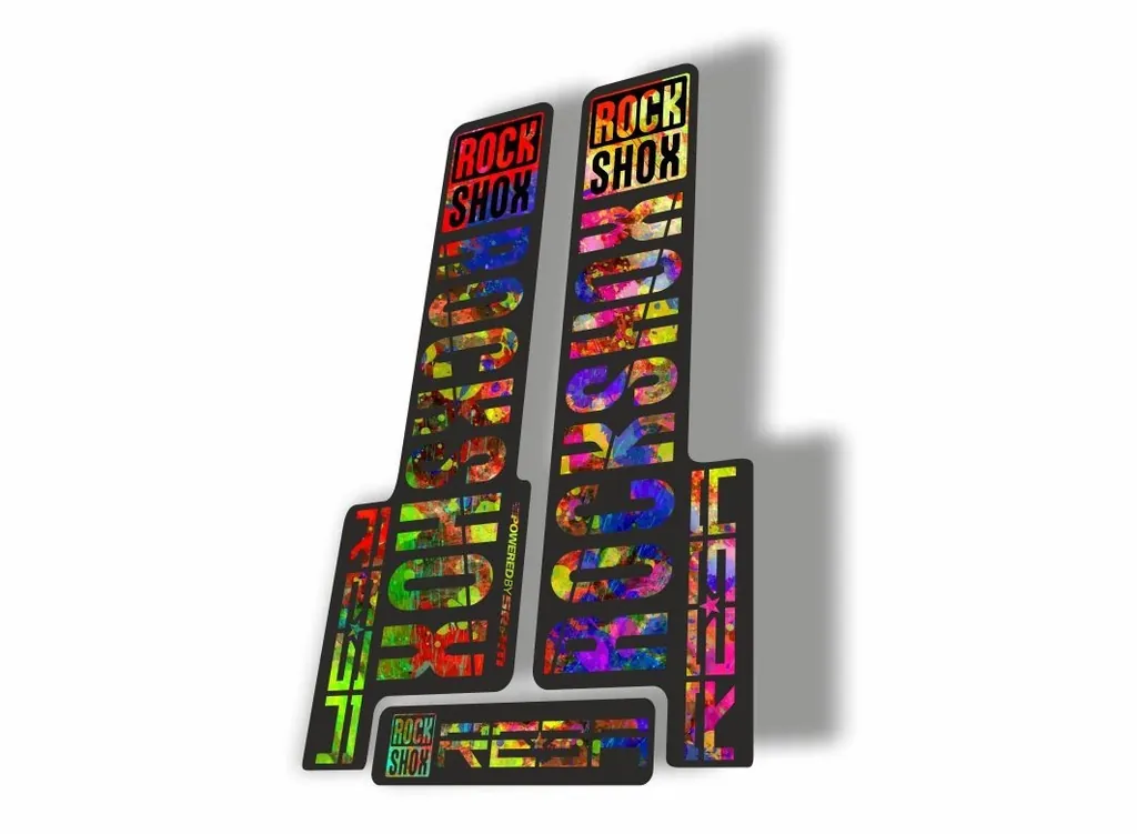 Rock Shox REBA 2018 Fork Decal Mountain Bike Cycling Sticker Adhesive Oil Slick - 1
