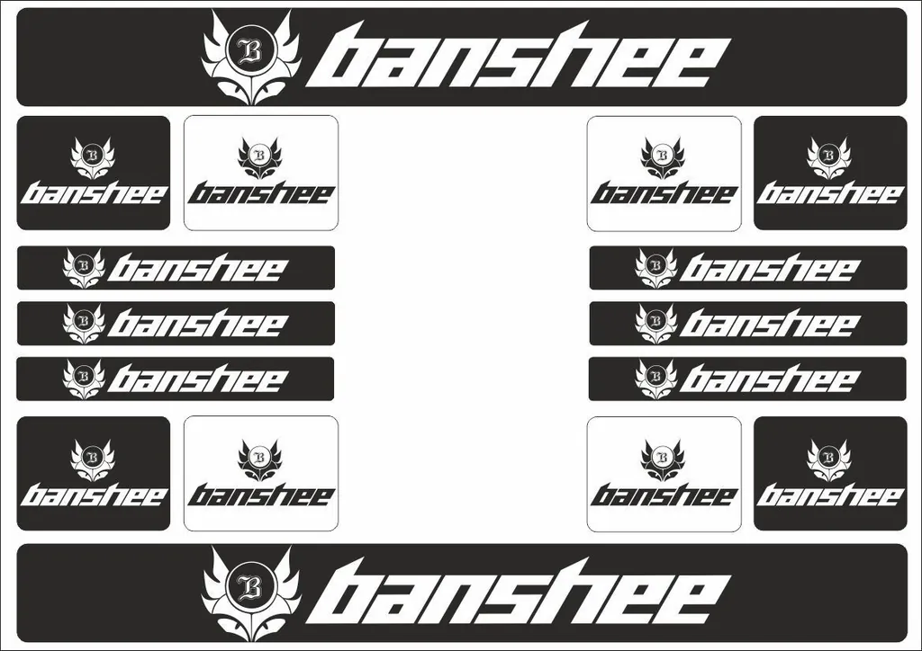 Bicycle Vinyl Frame Stickers Custom Compatible with BANSHEE White - 1