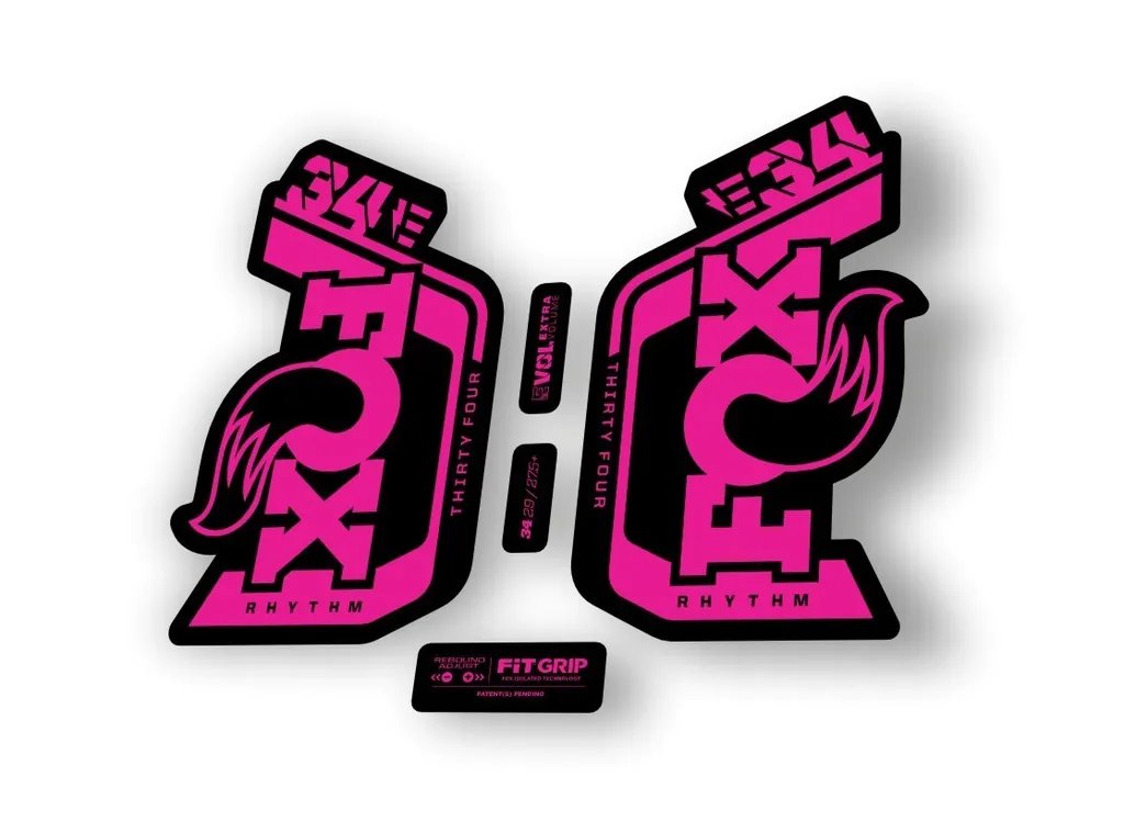 Fox 34 Rhythm E Bike 2024 Fork Suspension Factory Decal Sticker Adhesive Pink - 1
