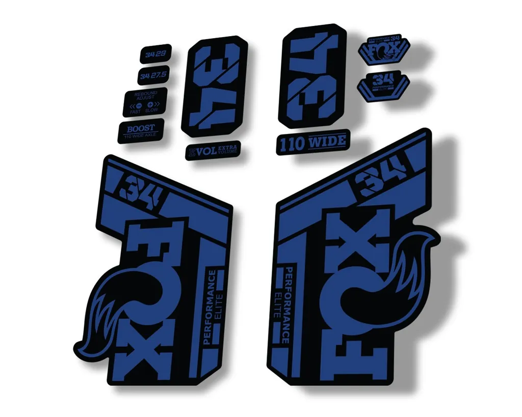 FOX 34 Performance Elite 2021 Factory Fork Decals Suspension Sticker Dark Blue - 1