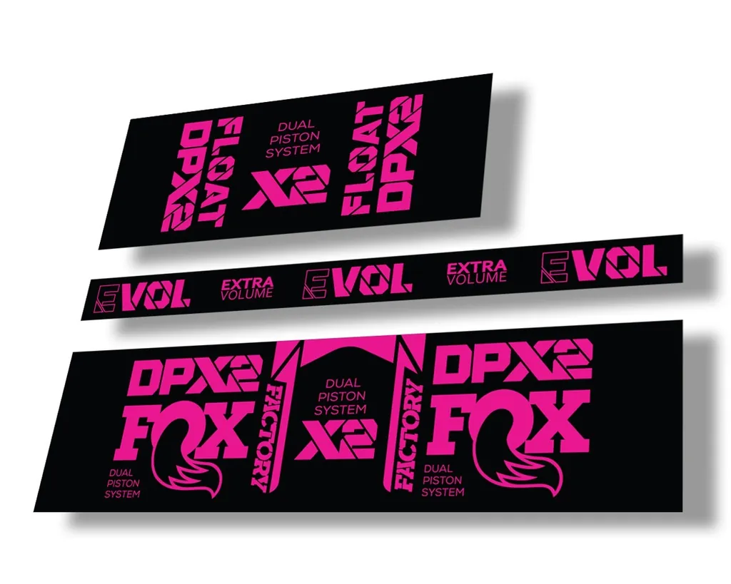 FOX Float DPX2 2021 Factory Rear Shock Suspension Sticker Decal Kit Pink - 1