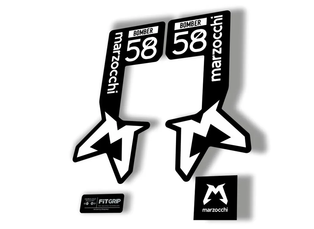 Marzocchi Bomber 58 2025 Suspension Sticker Decal Kit Adhesive White - 1