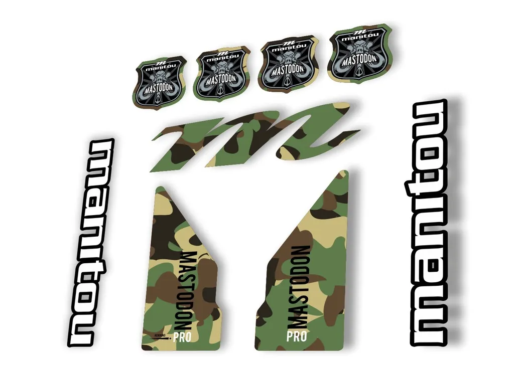 Manitou Mastadon Pro 2017 Fork Suspension Decal Kit Sticker Camo - 1