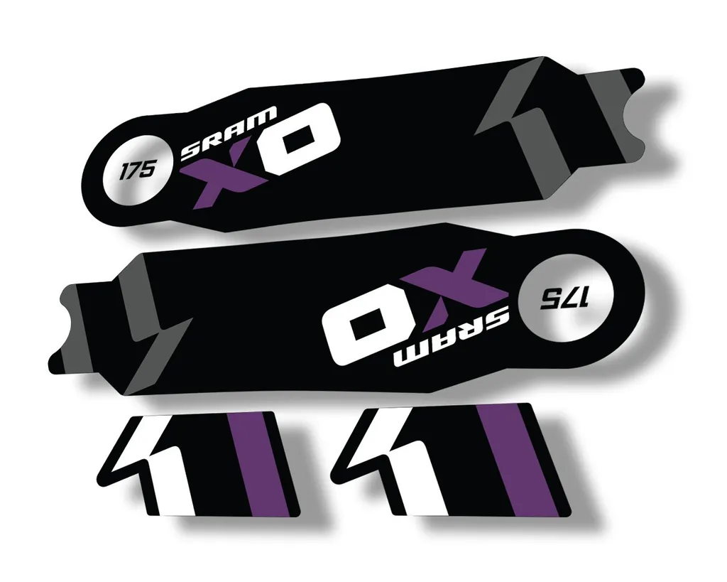 Crank Set Stickers Decals MTB Sram X01 2014 Bicycle Adhesive 2Pcs Purple - 1