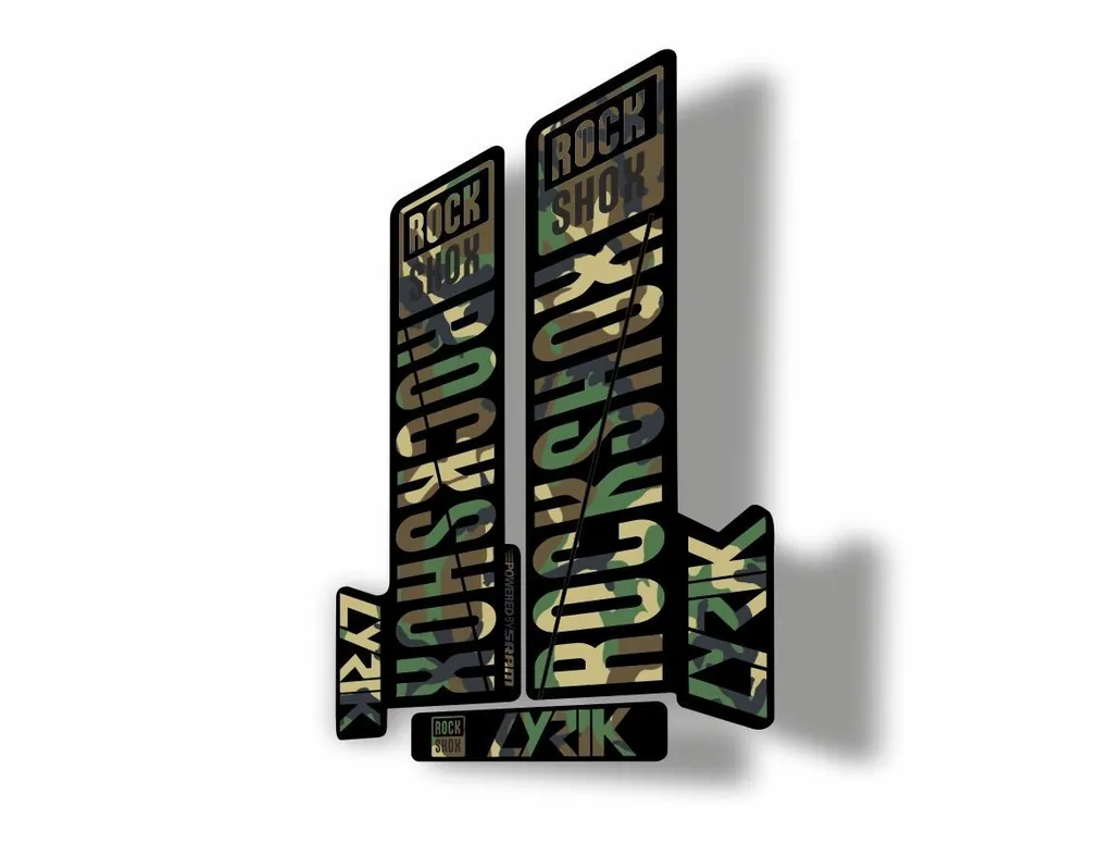 Rock Shox LYRIK 2018 Mountain Bike Cycling Decal Kit Sticker Adhesive Camo - 1