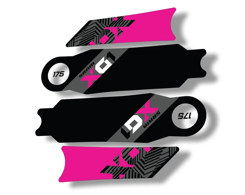 Crank Set Stickers Decals MTB Sram X01 Eagle 2018 Bicycle 2Pcs Adhesive Pink - 1