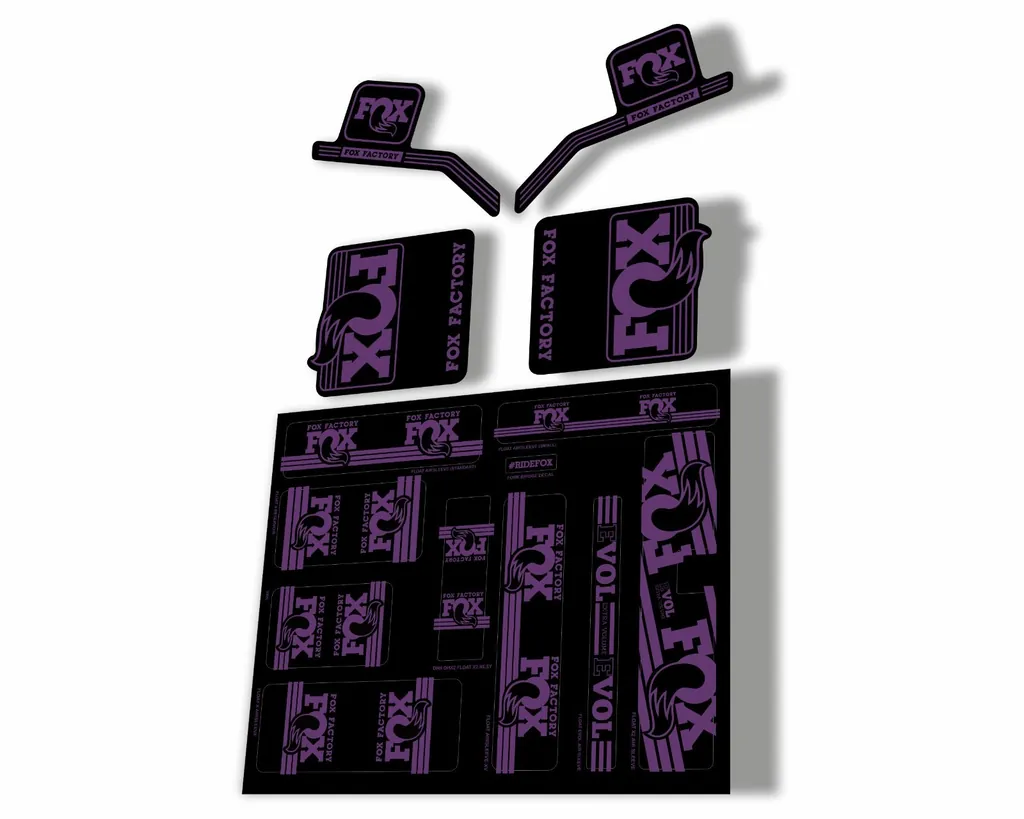 Fox Heritage 2017 Forks Suspension & Shocks Decal Sticker Adhesiv Kit Purple - 1