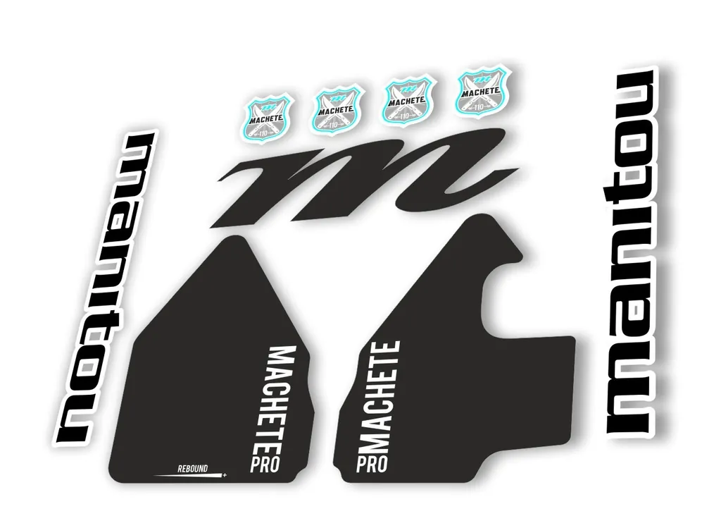 Manitou Machette 110 Pro 2020 Fork Suspension Decal Kit Sticker Black - 1