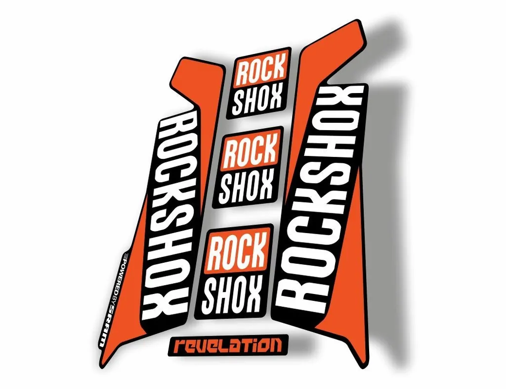 Rock Shox REVELATION 2016 Mountain Bike Cycling Decal Kit Sticker Adhesiv Orange - 1